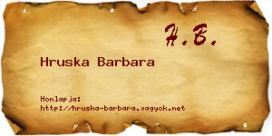Hruska Barbara névjegykártya